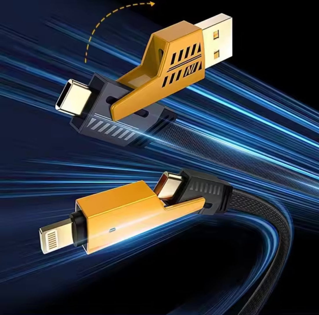 Two USB cables with fast charging capabilities on a dark background