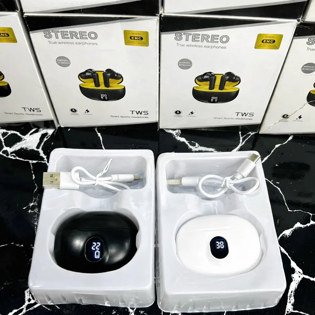 TWS 895B Wireless Earbuds — ENC Noise Cancellation, LED Display & Bluetooth 5.4 in Pakistan