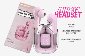 Air 31 TWS Transparent Earbuds — 14.2mm Drivers, ENC, LED Display & Bluetooth 5.3 in Pakistan