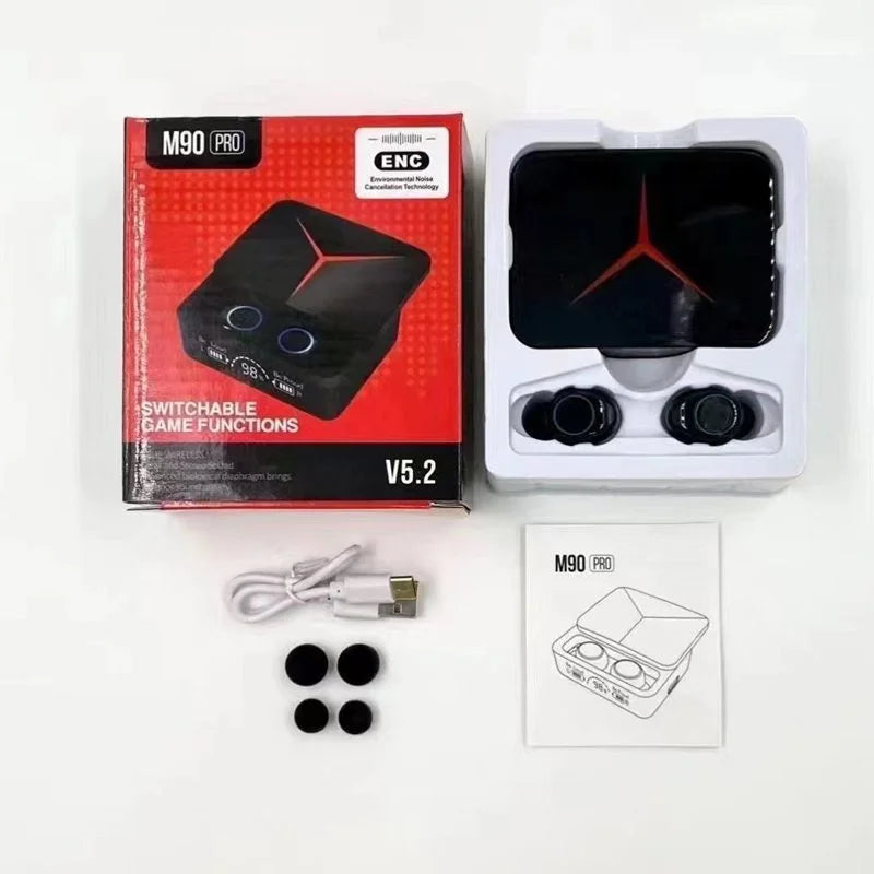 M90 Pro TWS Gaming Earbuds — 9D Hi-Fi Sound, LED Display & Bluetooth 5.3 in Pakistan