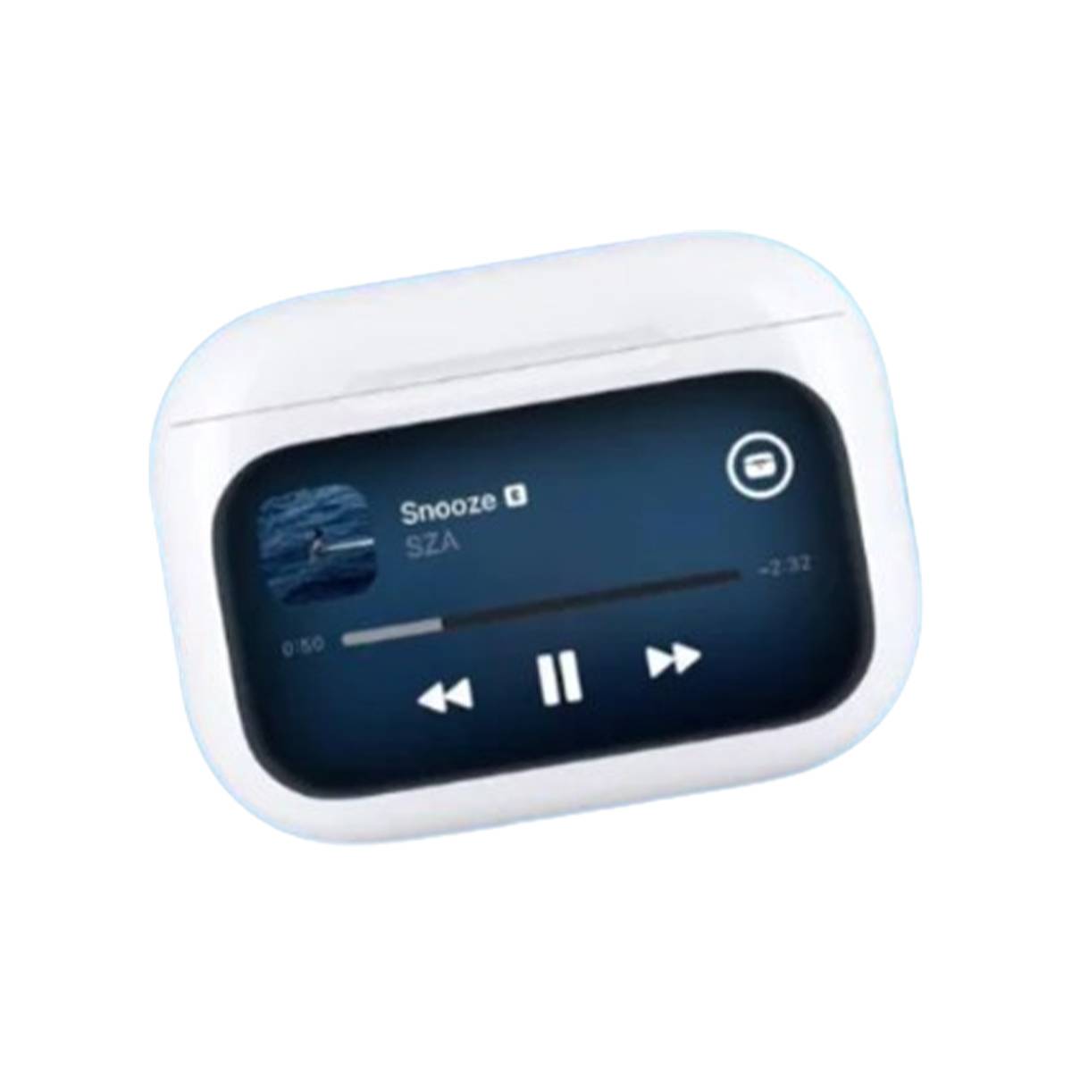 White electronic device with a digital display on a white background