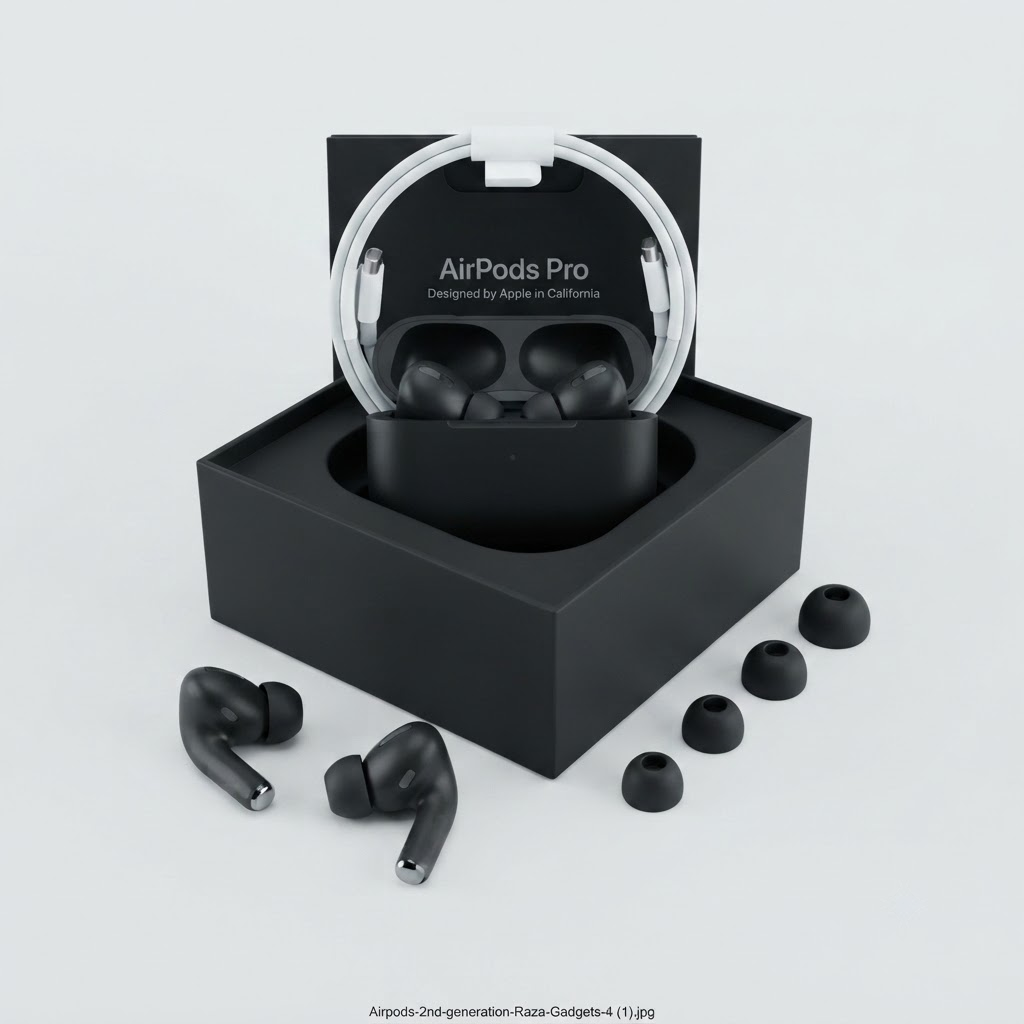 Wireless earbuds Bluetooth 5.3 black case Pakistan Raza Gadgets