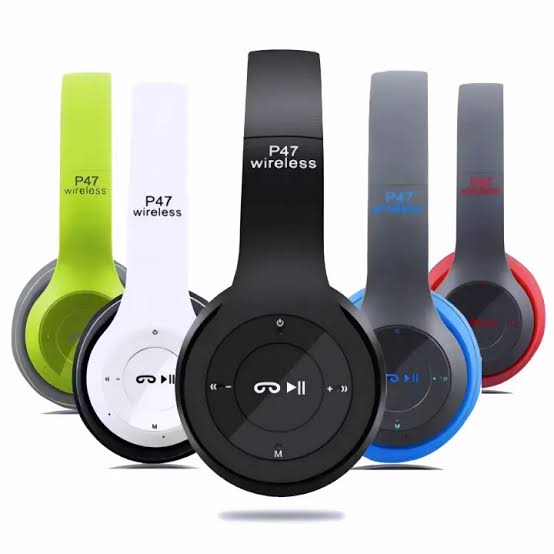 P47 wireless headphones TF card AUX foldable design Pakistan