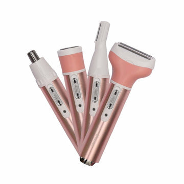 Rose gold multi-tool with attachments on a white background
