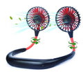Necklace-style fan with red and black fans on a white background
