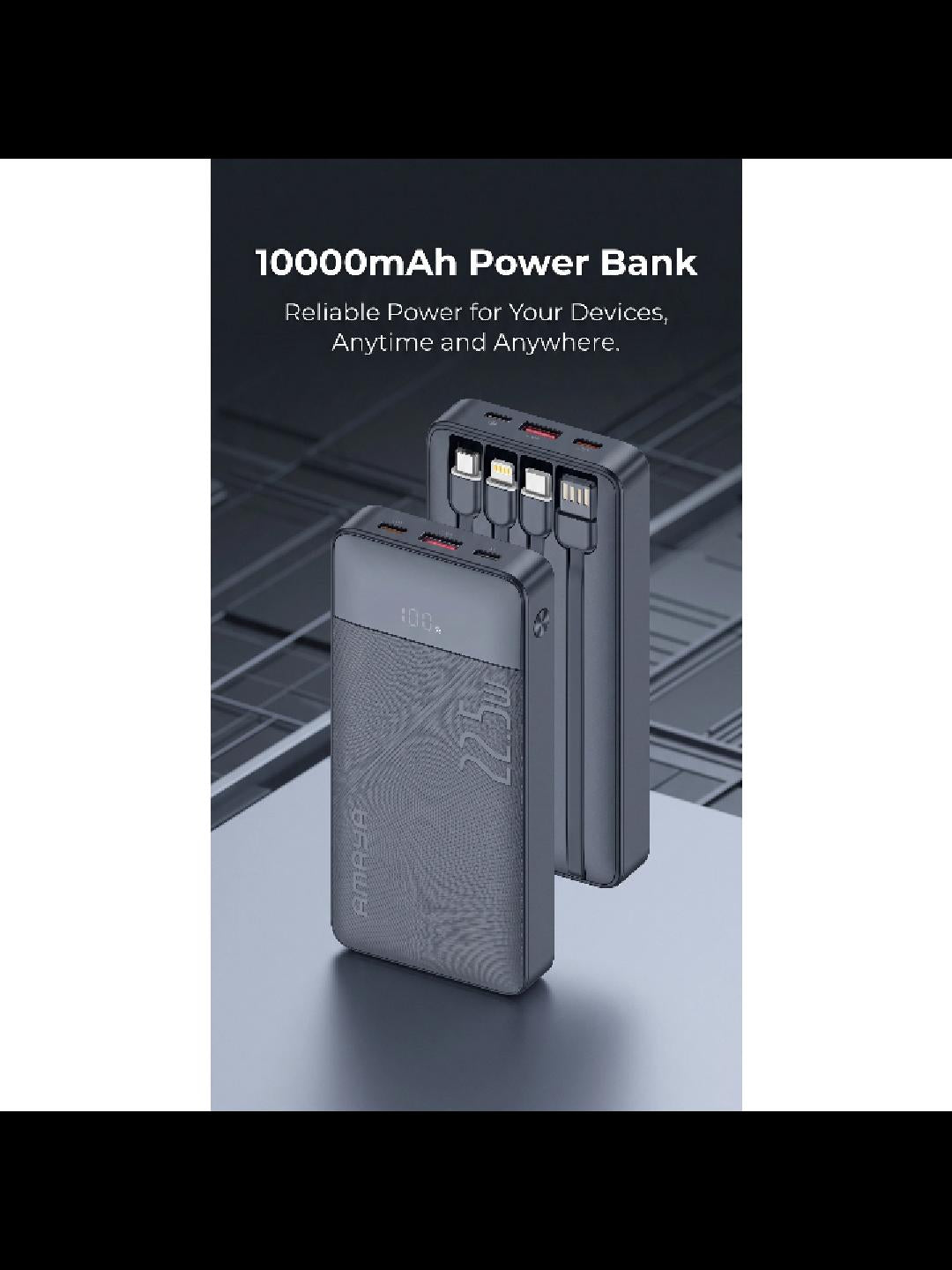 Aspor A323 10000mAh power bank video showing dual USB ports and LED display