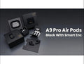A9 Pro wireless earbuds video showing ANC, touch control and LED display in action