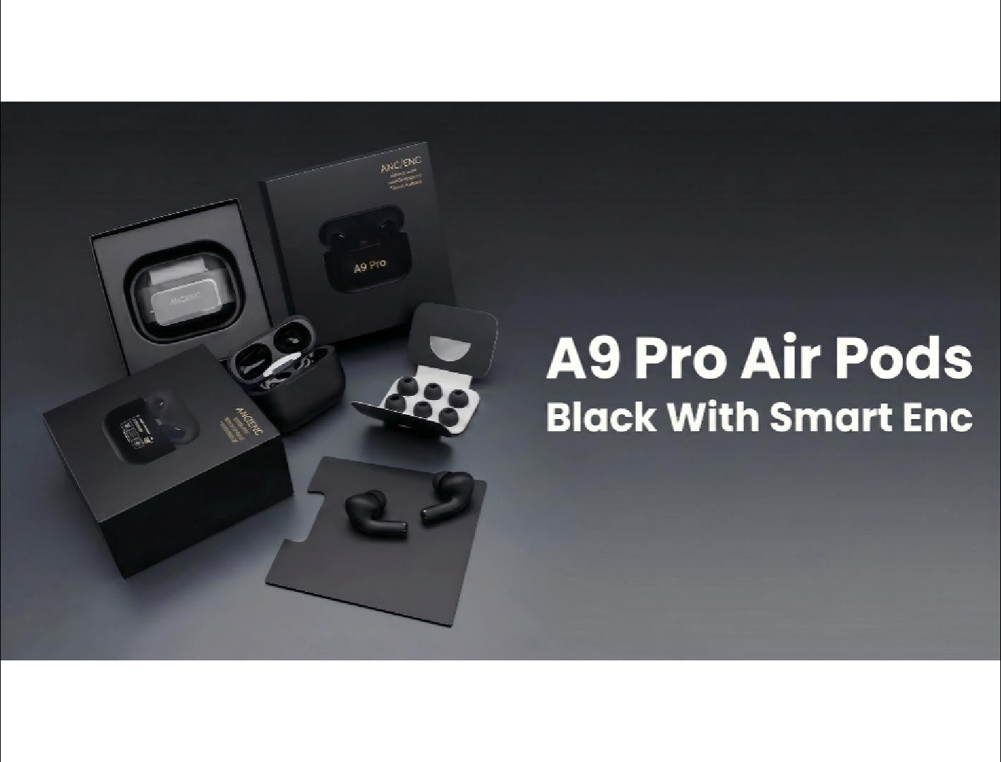 A9 Pro wireless earbuds video showing ANC, touch control and LED display in action
