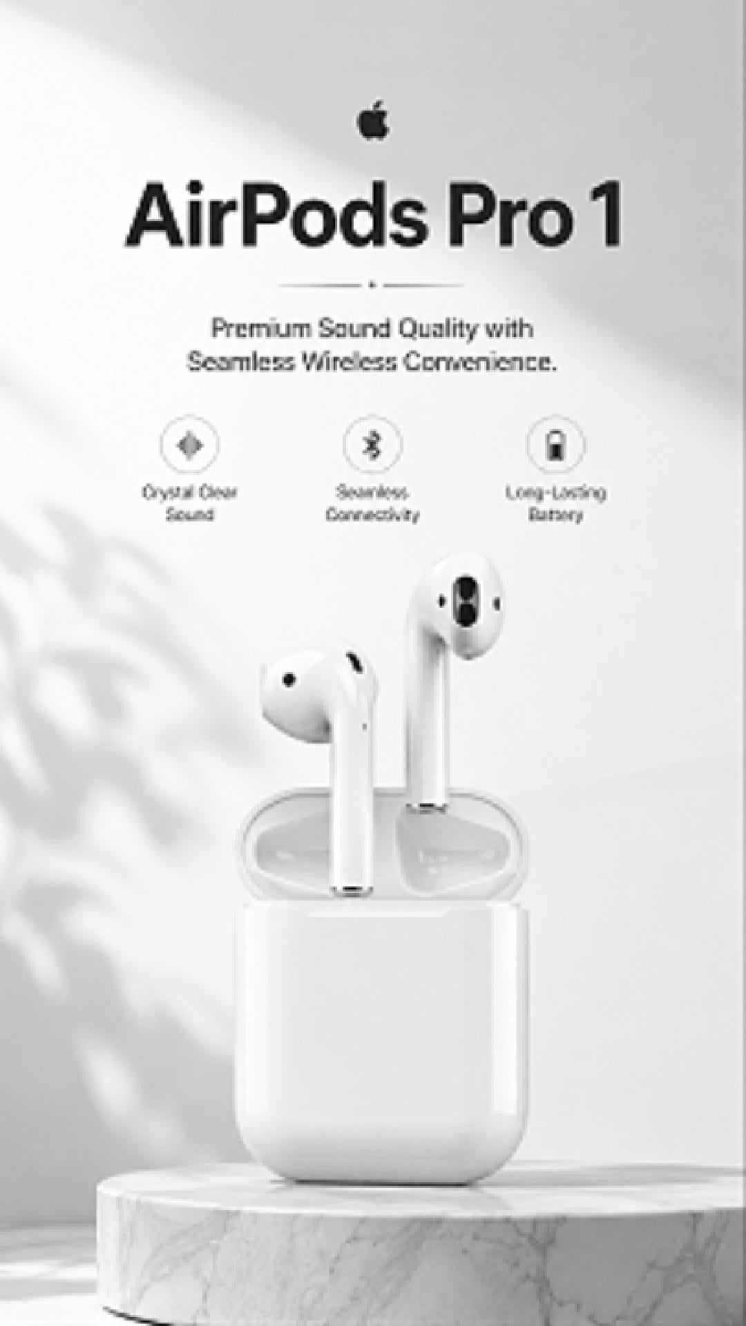 AirPods Pro 1st generation video showing wireless earbuds with charging case and ANC