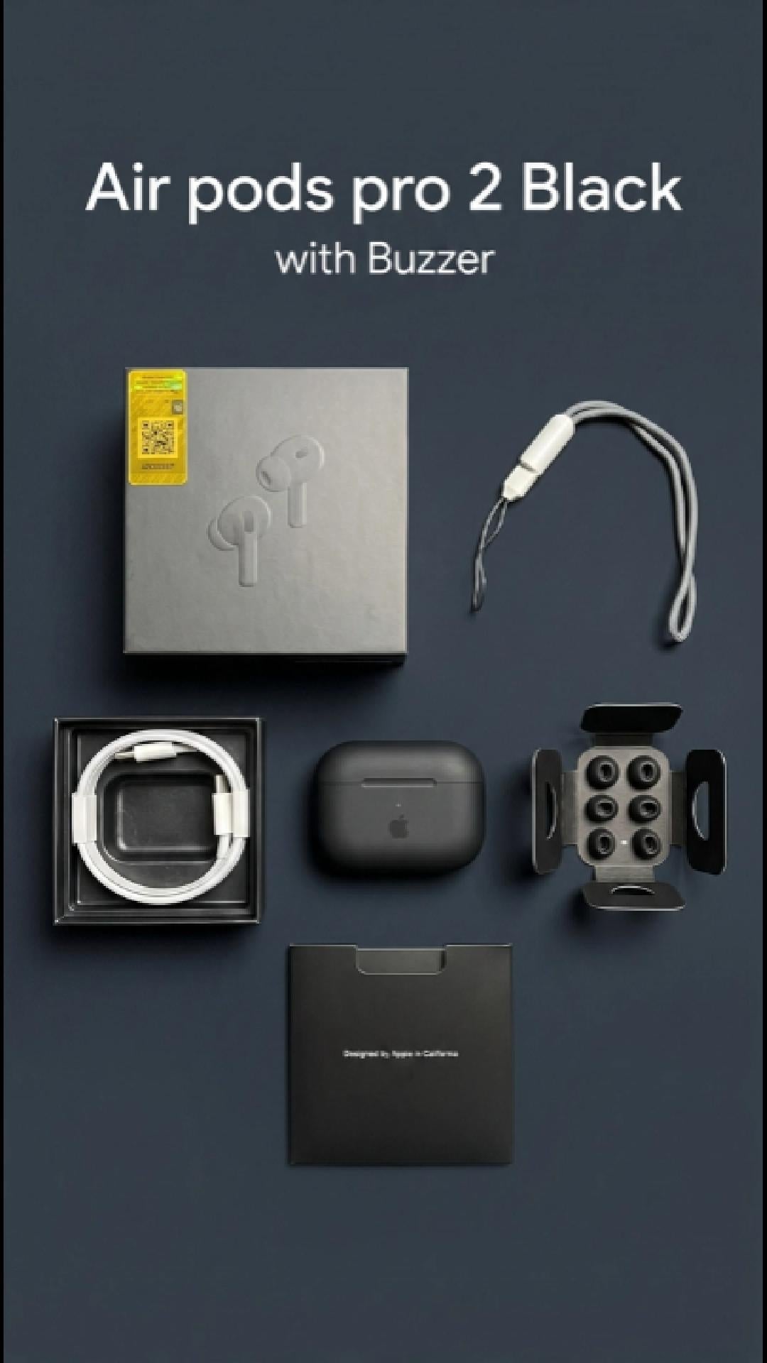 Apple AirPods Pro 2nd generation black video showing ANC and MagSafe charging case