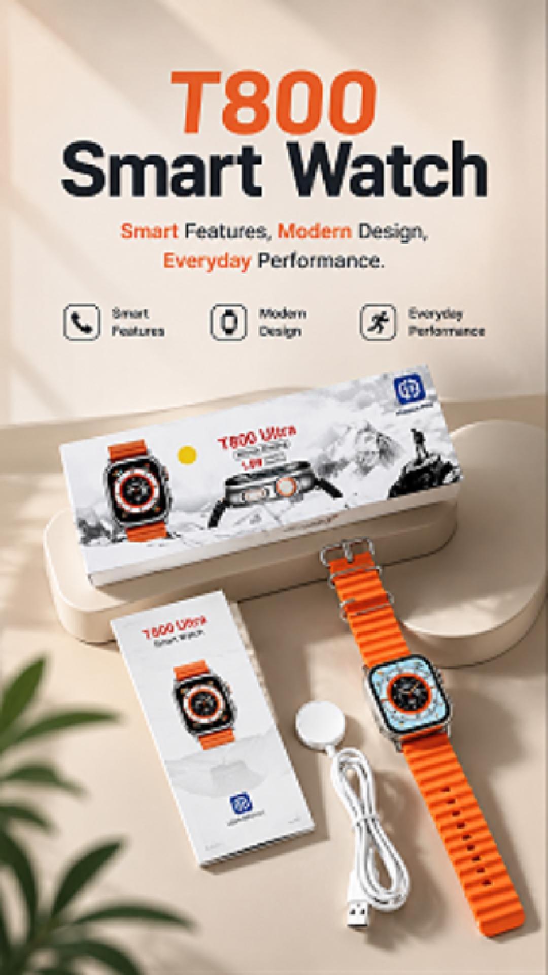 T900 Ultra 2 smart watch video showing 55mm display and Bluetooth calling features