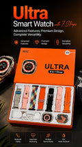 Ultra smart watch with 7 straps video showing 49mm display and Bluetooth calling