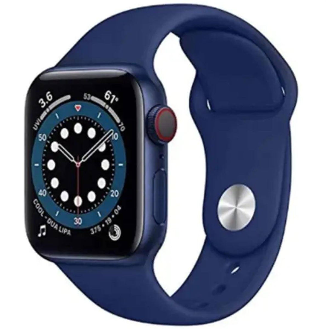 Smartwatch with a butterfly on the screen on a white background